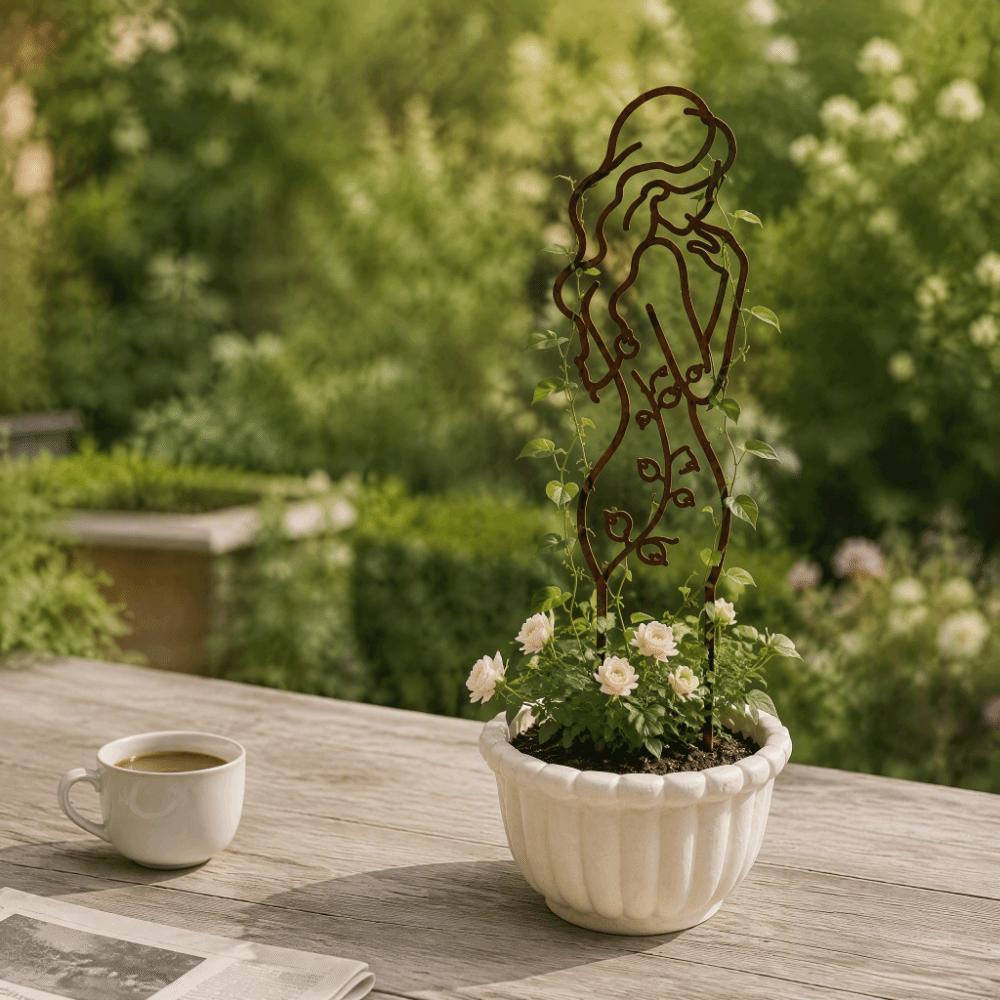 Mädchenförmige Pflanzenstütze Pfahl Ständer Wachstumsstütze Bonsai Fixierstab Blumenstütze