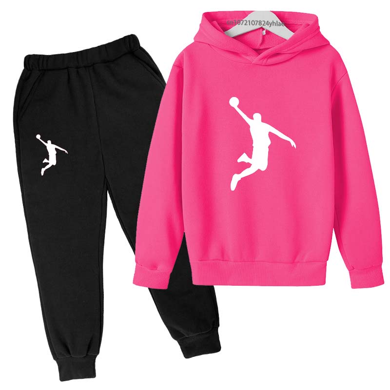 TZWYKids Casual Autumn Spring 2pcs Hoodie+Pants Letter Print Tracksuits 2-13 Years Boys Girls Simple Outfits Children Clothes Sets