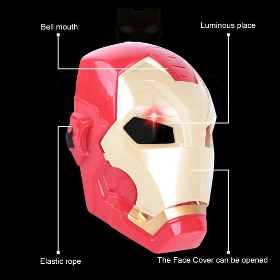 Lighting Effect Festival Masque Sounding Plastic Iron Man Masque Prop for Home