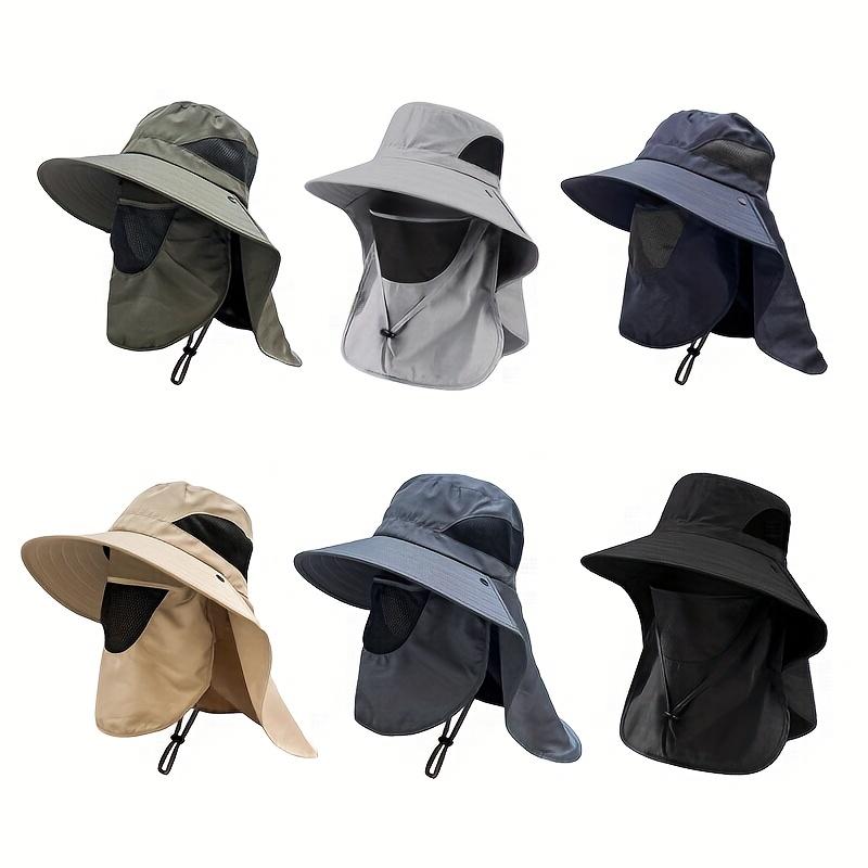 Cappello da Sole Estivo Traspirante Anti-UV per Ciclismo Pesca con Protezione per il Collo Cappello da Pescatore Unisex da Esterno con Ampia Visiera Caccia Escursionismo Cappello a Secchiello