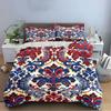 Floral Red and Blue Pattern Bedding Duvet Cover Set Duvet Cover Pillowcases  (1*Duvet Cover 2*Pillowcases, without duvet insert)