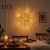 Christmas Wall Hanging Lights Lighted Snowflake Decoration, LED Shaped Wooden Tree Winter Seasonal Room Decorations Branch Light for Window