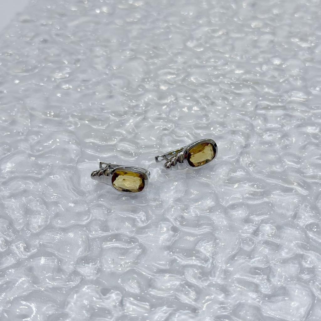 Silver Earrings with Citrine Nano 5.625ct (2170419)