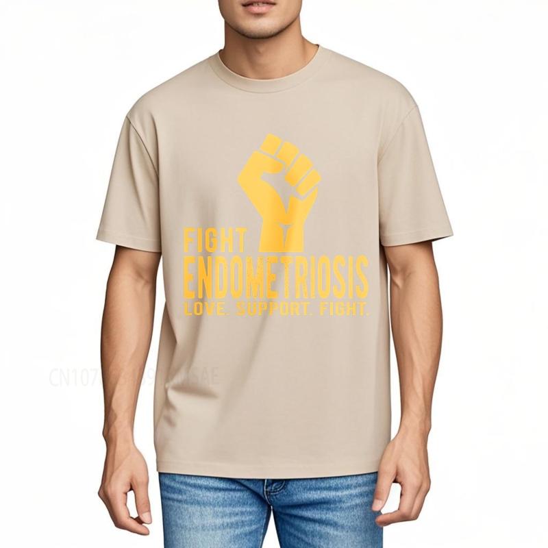 Vintage summer Boys tshirt Fight Endometriosis Love Support Fight Short Sleeve Printed Oneck Teeshirt cotton teeshirt for him