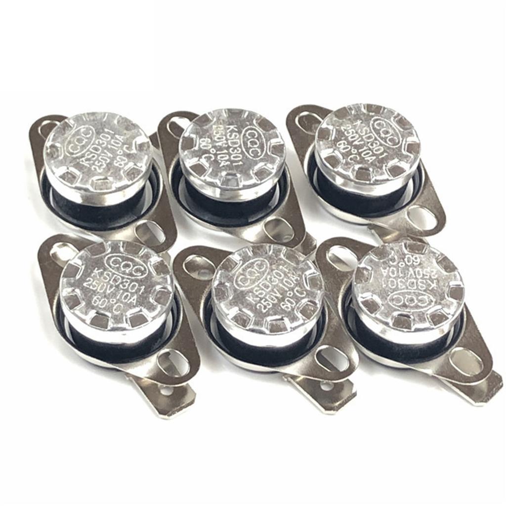 10 Pcs Normally Closed/Open Thermal Control-Switch KSD301 250V 10A 35-150degree Thermostat Temperature-Switch Durable