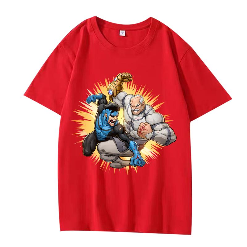 Invincible vs Conquest T Shirt men women Oversized 100% Cotton short sleeve Summer streetwear top Unisex plus sizetops