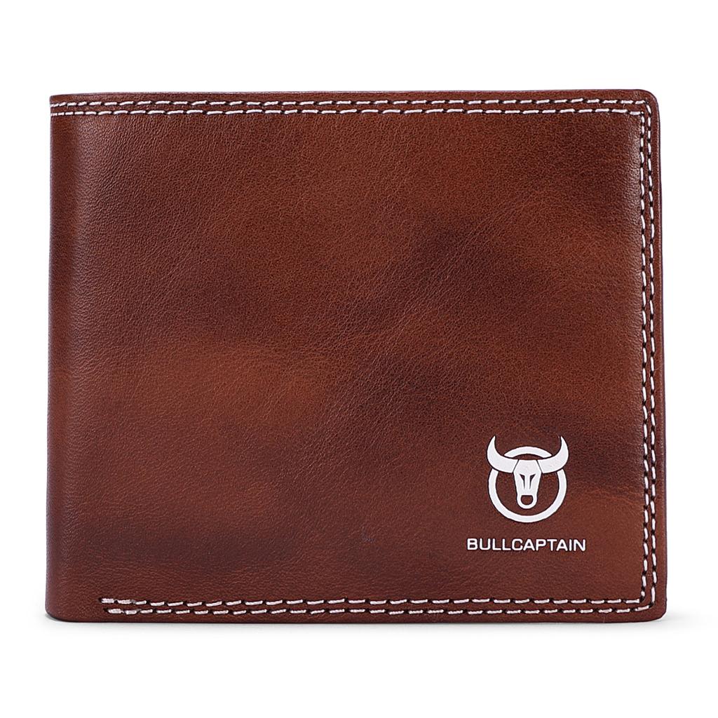 Men Leather Bifold Wallet with Flip Pocket Card Holder Wallet Purse