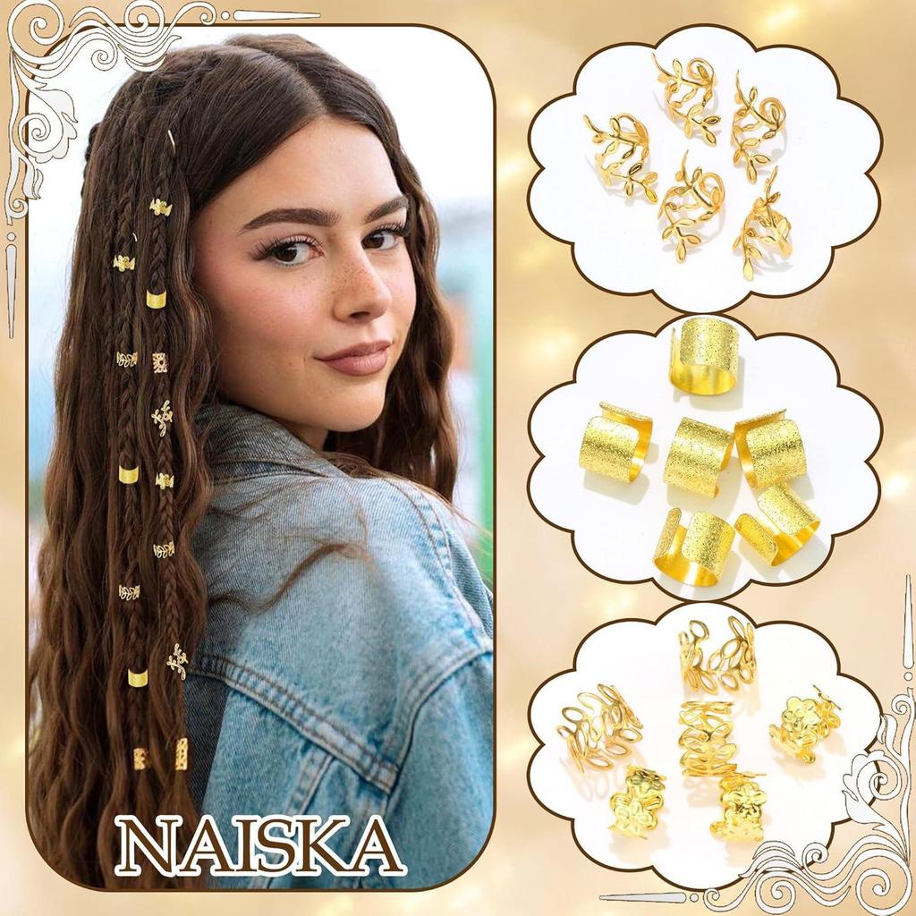 40-Piece Dreadlock Hair Ring Set for Europe and America