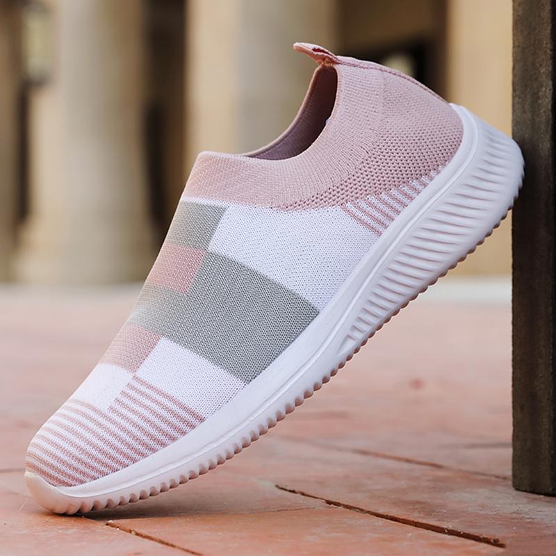 Women Shoes Mix Color Casual Sneaker Slip On Sneakers Women Flat Tennis For Lady Summer Sport Sneaker Female Sports Shoes Tennis