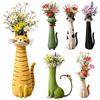 Handcrafted Cat Shaped Flower Planter Cartoon Cat Bud Vase Artistic Plant Pot Ornament  Bedroom