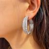 Light Luxury Design Wheat Earrings Jewelry Micro-Inlaid Zircon Large Circle Earrings