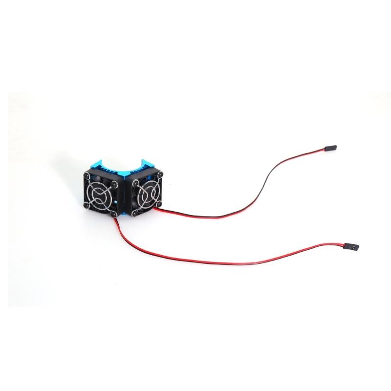 Motor Heat Sink with Double Cooling Fans for 1/8 Scale Remote Control Car Motors 4074 4274 1515 Model Modificatin Kits