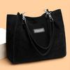 Vintage Faux Suede Large Capacity Tote Bag for Women Retro Autumn Winter Shoulder Handbag