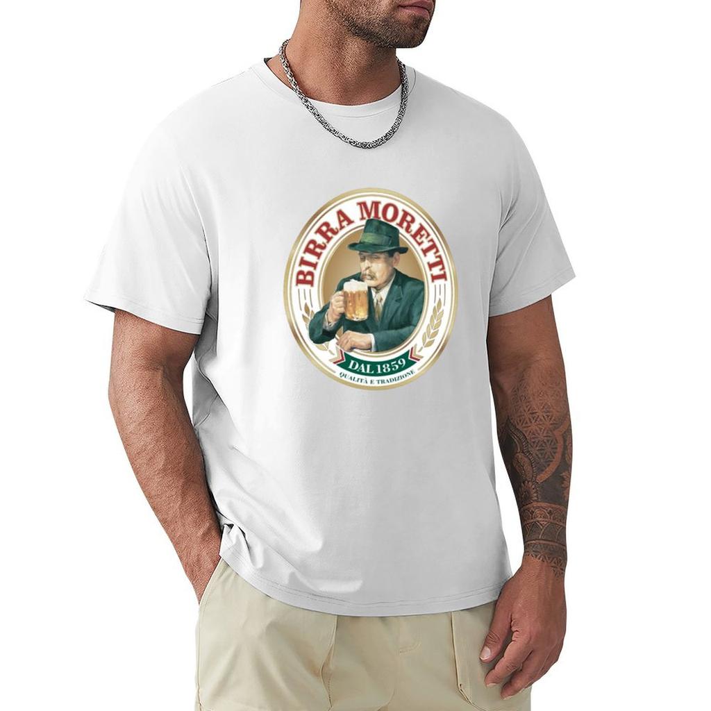 T-shirt Classica con Logo Birra Moretti T-shirt Resistente da Lavoro