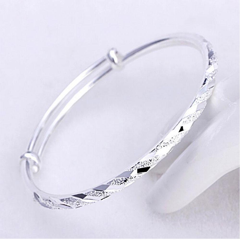 ANENJERY Bangles Scrub Meteor Shower Nastavitelné Bangles pulseras pro ženy Valentines Gift