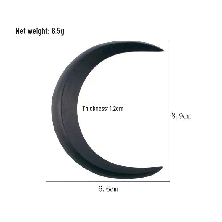 Crescent Moon Rubber Wood Hairpin: Hanfu Headdress, Ancient Style Hair Accessory, Simple Bun Tool.