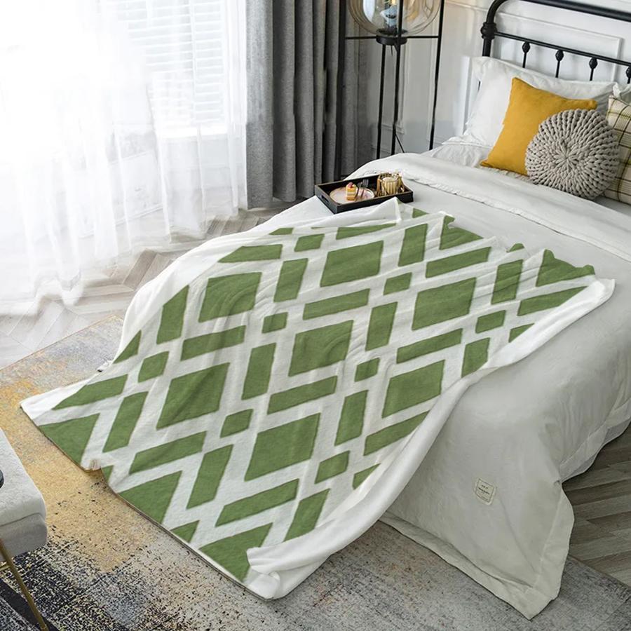 Geometric Pattern Blanket Microfiber Flannel Cover Blanket Bedroom Living Room Sofa Soft And Comfortable Home Decoration