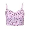 Satin Tank Top Printing Halter Crop Tops Women Summer Adjustable Shoulder Strap Camis Backless Camisole Casual Tube Female Sleeveless Cropped Vest