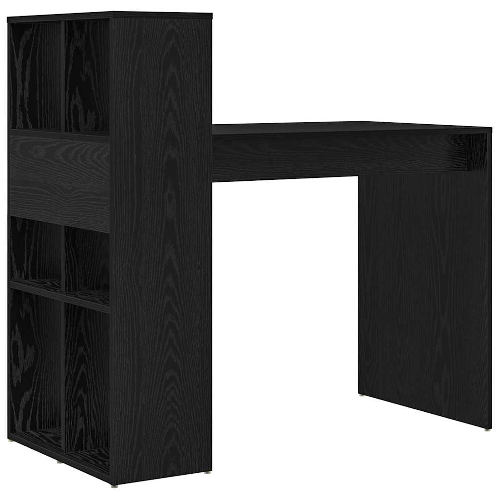 Desk with Shelf Black Oak Effect 108 x 55 x 103.5 cm