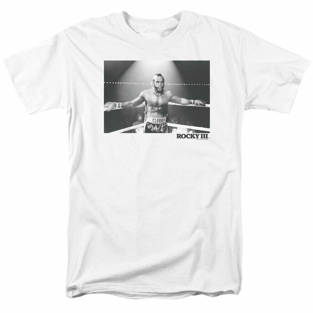 Rocky III Clubber Square T-shirt Mens Licensed Boxing Movie Tee Mr T White XXL
