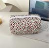 Compact Floral Pattern Storage Bag Zipper Closure Portable Organizer for Cosmetics Toiletries and Small Accessories Travel Essential