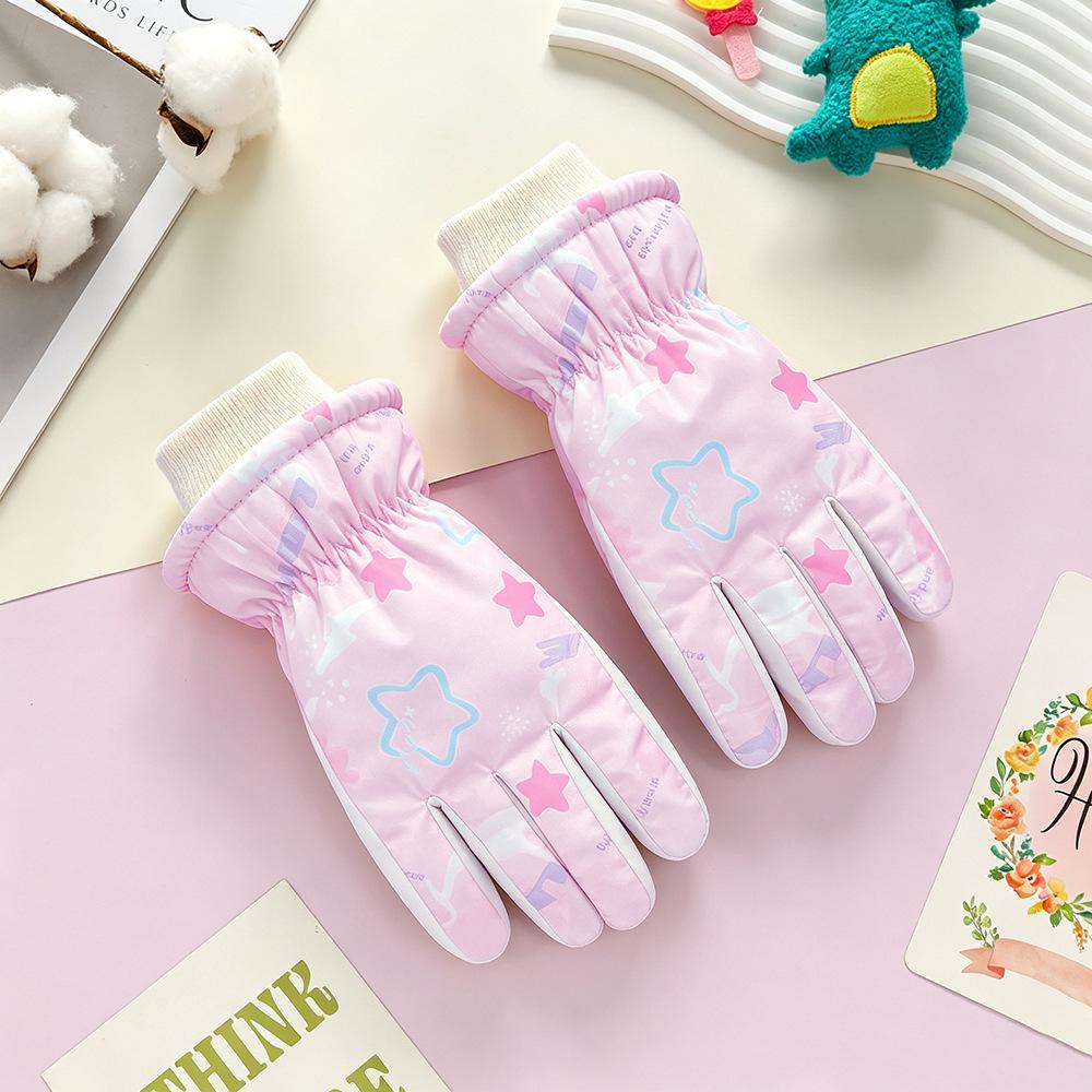Kids' Winter Ski Gloves: Waterproof, Windproof, Thick Fleece-Lined for Boys & Girls Snow Play, Cycling, and Outdoor Activities