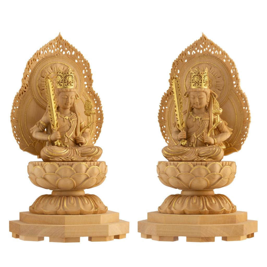 Miniature Buddha Kokuzo Bosatsu 11cm Buddha Wood Ornament Kokuzo Bosatsu (wood Boxwood, Gold-dust Finish) - Statue, Figure, Carving, (GSB