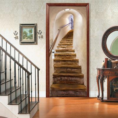 Environmentally Friendly 3D Door Stickers From 10,000 High Definition Drawings, Size Patterns, Waterproof, Oil-proof and Anti-fouling Door Stickers