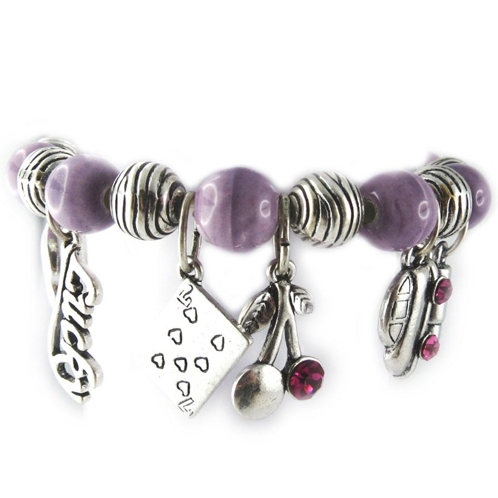 NOA [G0334] - Silver Purple 'Gypsy' Designer Bracelet