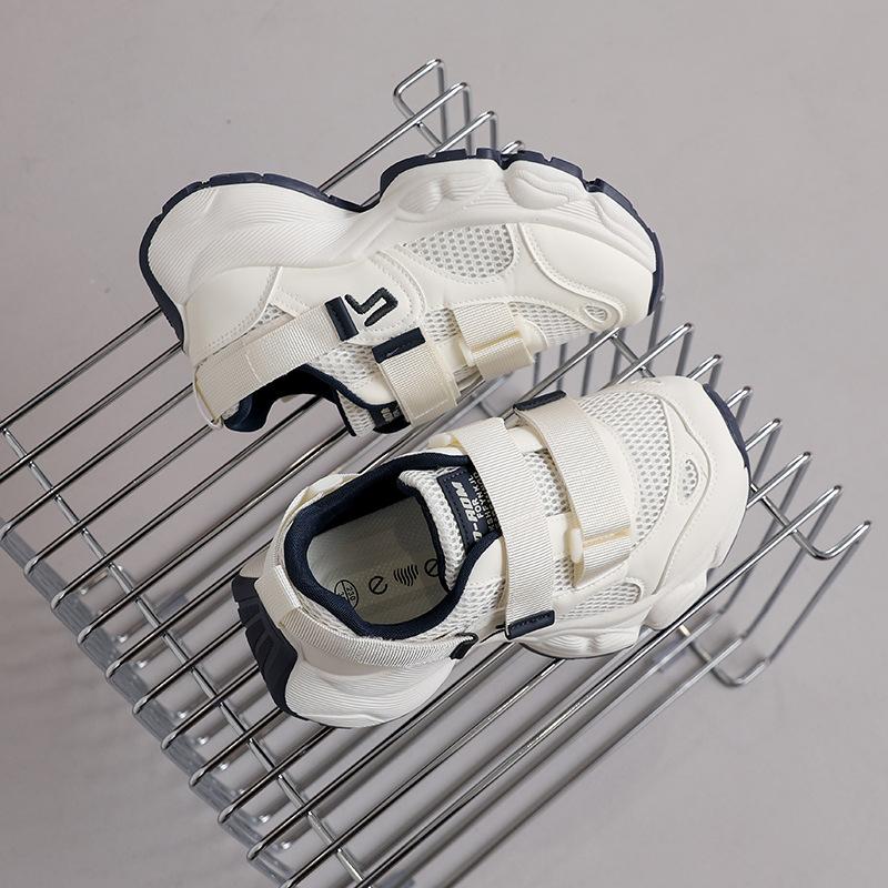 Ugly cute Velcro double net dad shoes women's sports 2025 summer new chic niche Korean version platform white shoes