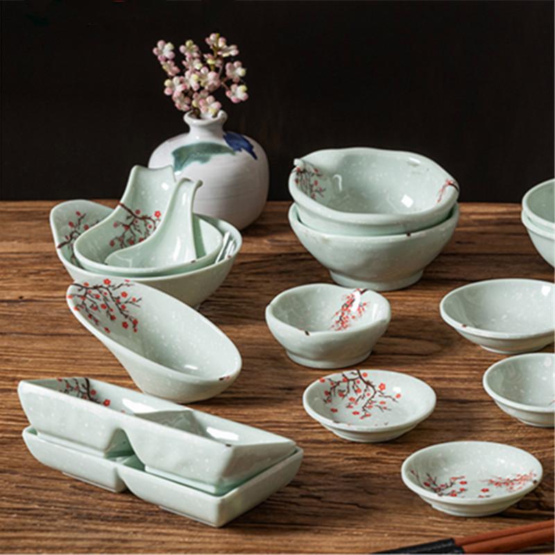 Melamin Soßenschale Teller im chinesischen Stil Schöne Blume Gewürzschalen Soja Essig Sushi Kochen Imitation Porzellan Geschirr