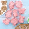 8Pcs Animals Cookie Mold Set Cartoon Cookie Stamp Fondant Cake Decoration Tools 3D Hand Pressure Plastic
