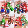 Super Mario Bros Schlüsselanhänger Actionfigur Niedlicher Cartoon-Charakter Spielzeugpuppe Modell Dekoration Kindergeburtstagsgeschenk