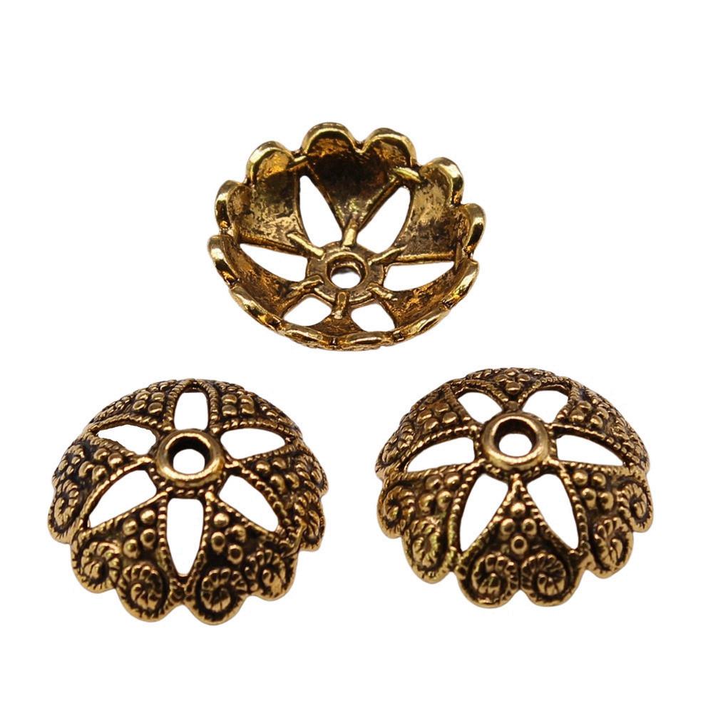 Textured Bead Cap Charms Dome Covers For Pearl And Gemscolor Jewelry Findings
