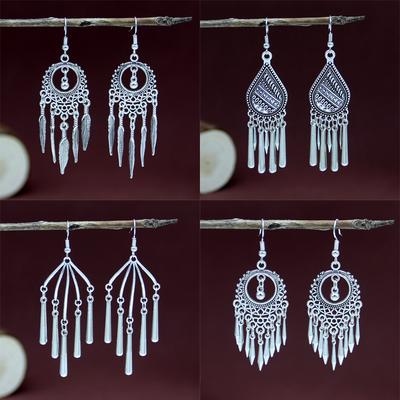Vintage Bohemian Ohrringe Weibliche Pop Vielseitig Fransen Ohrringe Minderheit Wind Blatt Ohr Schmuck