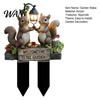 Easy Install Garden Stake Two Squirrels Decorative Stake, Welcome to The Acrylic Yard Outdoor Ornament Art, Street Lamp Squirrel Sign for Lawn Pathway