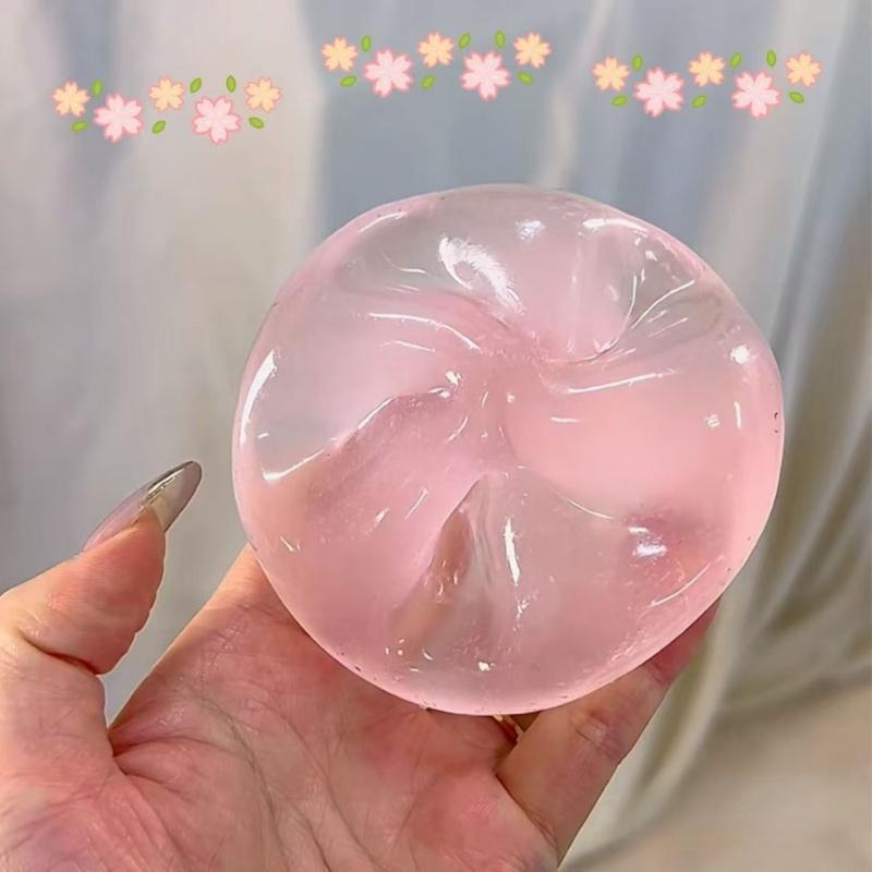 Juguete Squishy de Maltosa Azul Lindo Mochi Anti Estrés Juguete Fidget Suave Simulada Bola Azul Transparente Rebote Rápido Juguete de Descompresión