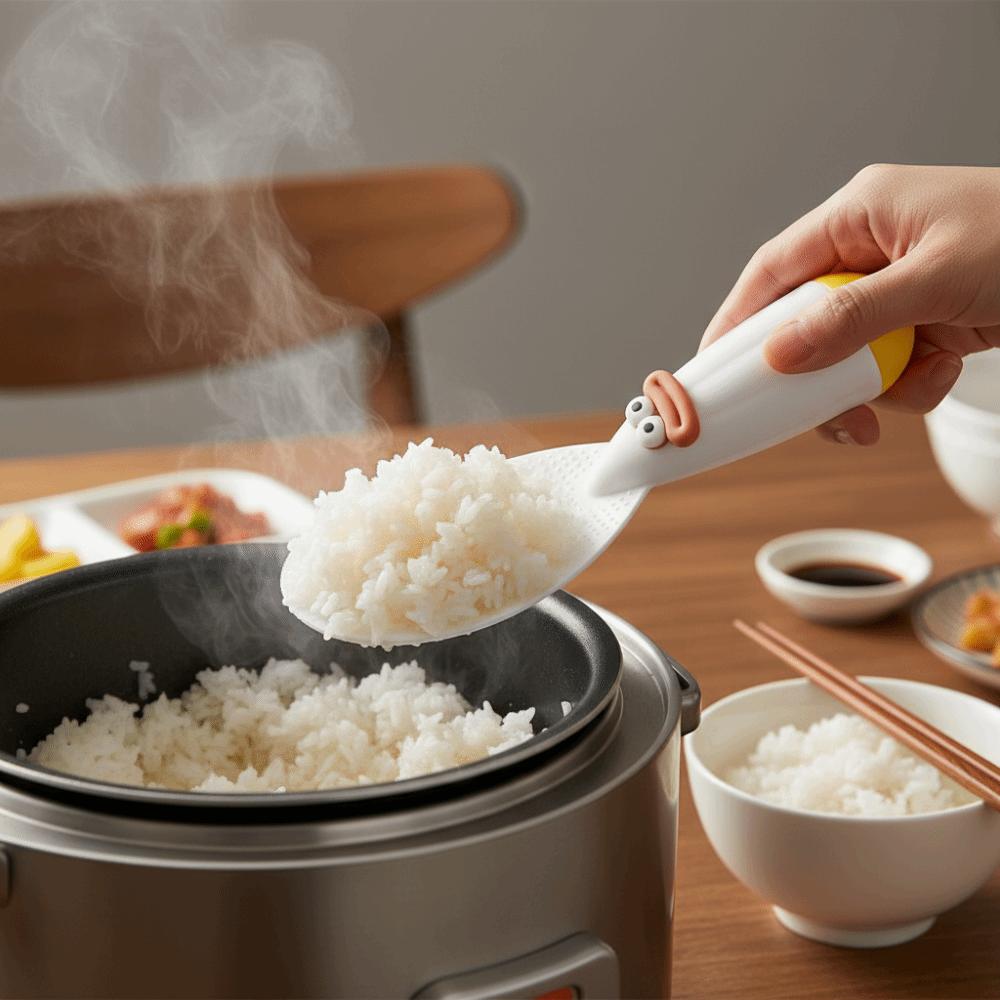 Food Grade Kissing Sausage Lips Rice Spoon Stand-Up Design Non-Slip Rice Cooker Spoon Non-stick Cartoon Rice Shovel Dining Room