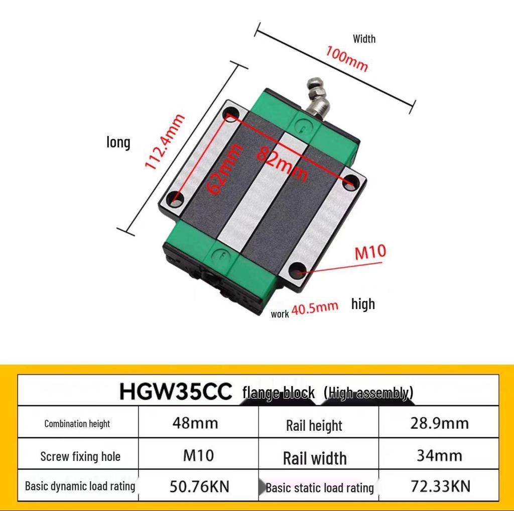 HIWIN Interchangeable Linear Guideway Block for HGH/EGH/CA Series (Sizes 15-30)