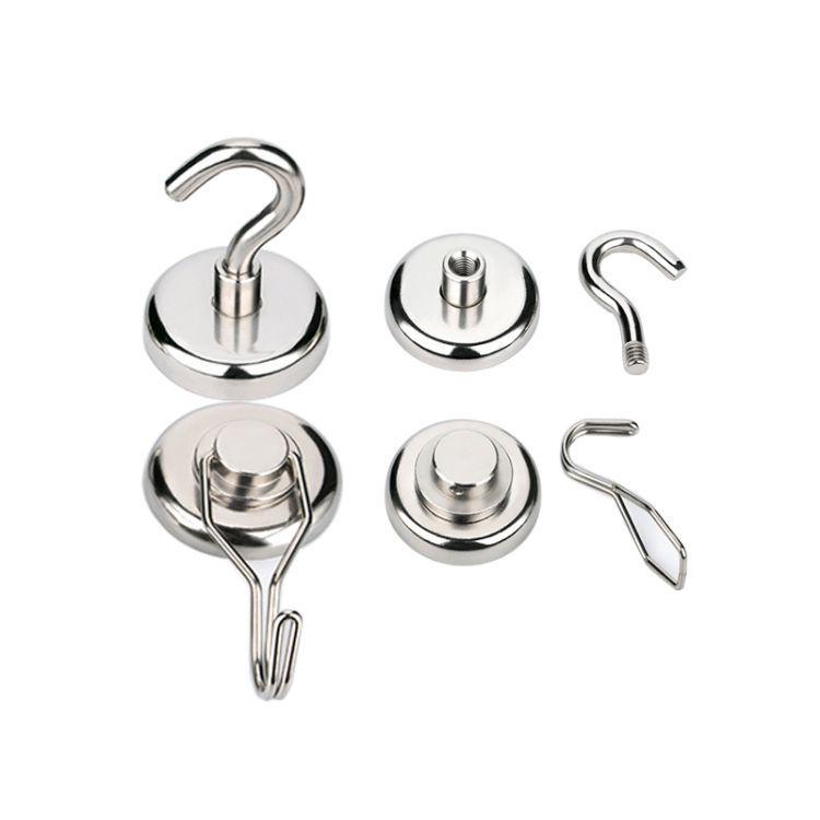 Neodymium Iron Boron Magnetic Hook Hanger, E16 Metal Magnetic Suction Cup, Punch-Free Installation.