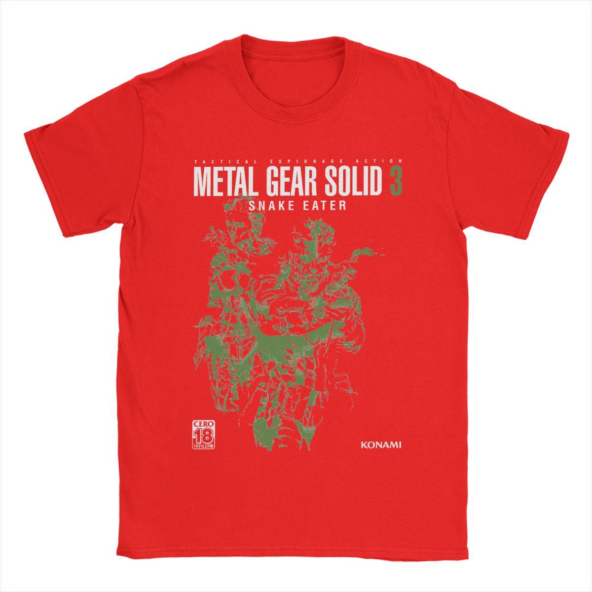

Чоловіча футболка Metal Gear Solid 3 Snake Чудові футболки з чистої бавовни Футболки з коротким рукавом Круглий комір Одяг Класичний XXL червоний