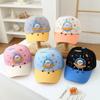 Spring 2026 Cartoon Spaceship Kids' Baseball Cap: Color Block Sun Protection Hat for Boys