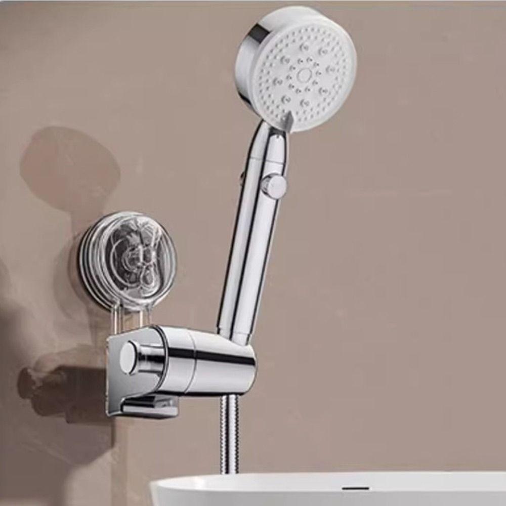 No Drill Suction Cup Shower Head Holder Wall Mounted Adjustable Nozzle Stand  Bathroom Accessories
