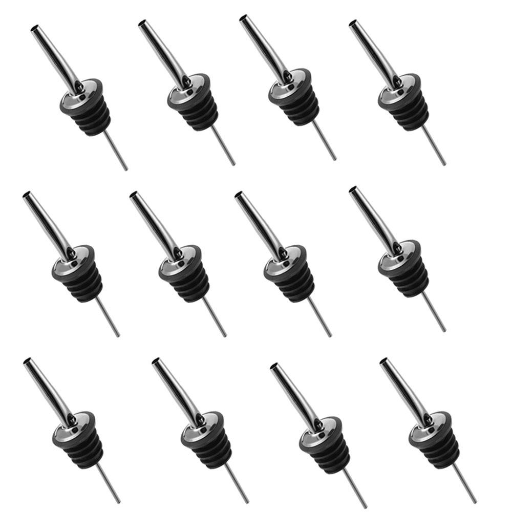 6/12Pcs Self-closing Liquor Pour Spouts Set Stainless Steel Bartender Bar Tools  Wine Accessories