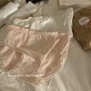 Lady Summer Simple Lovely Fresh Small Broken Flower Ear Side Pure Cotton Crotch Breathable Comfortable Briefs