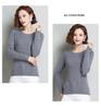 Hengyuanxiang Women's Pure Wool Round Neck Sweater - Solid Color Casual Knitwear for Spring, Autumn, and Winter