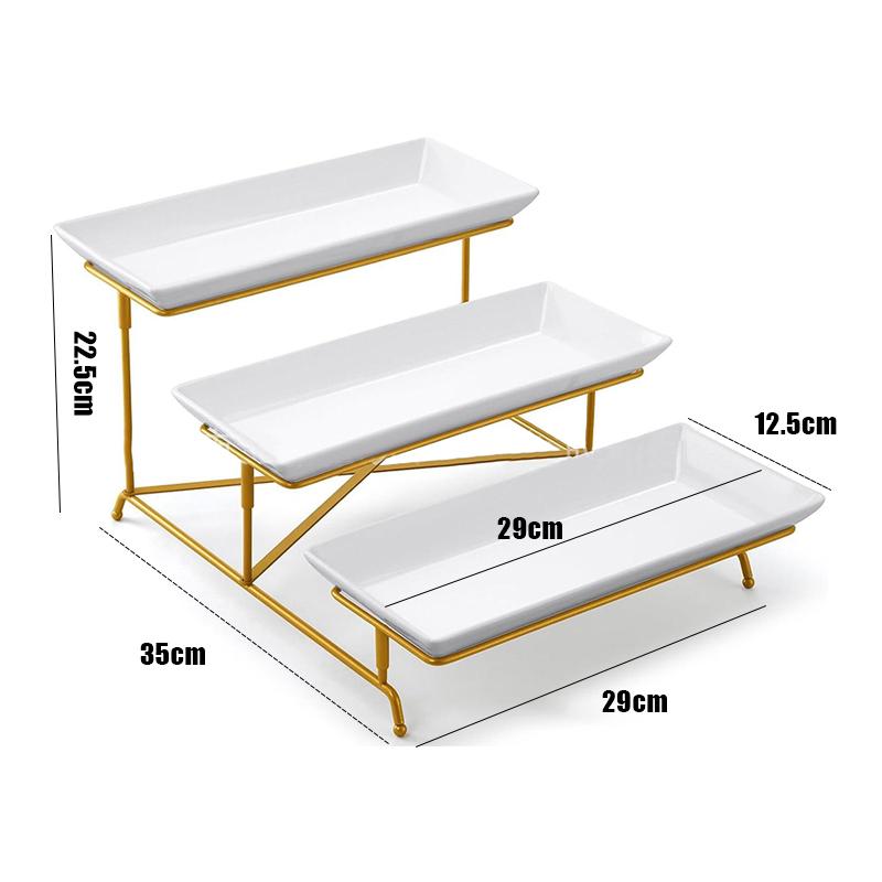 Platter Stand Serving Tray Rack 3 Layer Display Tray Rack Dish Shelf Organizer Food Dish Display Stand Kitchen For Dessert Tray