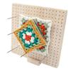 Smooth Surface Wooden Blocking Board with Pins Square Crochet Tool Holed Durable Positioning Board Crochet Craft