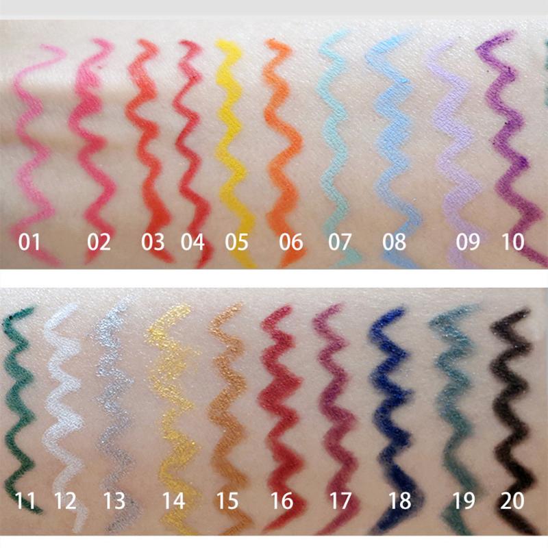 20 Color Option Matte Eyeliner Gel Pencil Easy To Wear Colorful White Yellow Blue Eye Liner Pen Cream Makeup Cosmetics