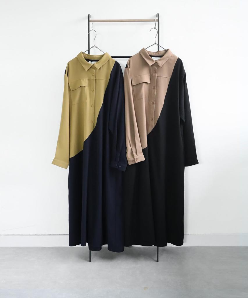 Antiqua Long One Size Navy Women's Color-Combo Dress, Sleeve, PK-01275, 20,